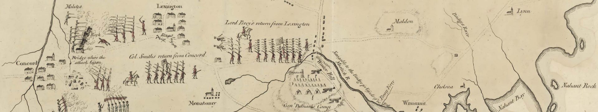 Historic Map of Massachusetts (detail)